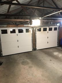 Before and after: Full 3 door system swap, brand new doors, tracks and motors. (6)